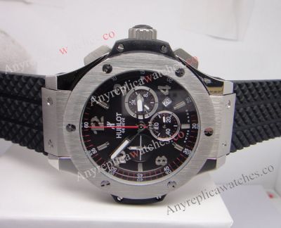 Replica Hublot Big Bang Watch SS Black Chronograph Japan Movement